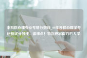 中科院心理专业考研分数线_09年各校心理学考研复试分数线，详细点！特别要写南方的大学~