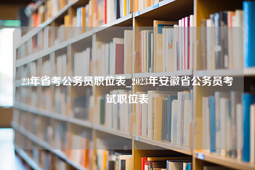 23年省考公务员职位表_2023年安徽省公务员考试职位表